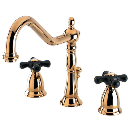 Kingston Brass 8" Widespread Bathroom Faucet, Polished Brass KS1992PKX